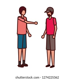young men standing avatar character
