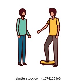 young men standing avatar character
