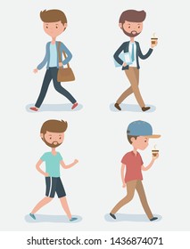 young men walking avatars characters