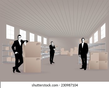 Young men in warehouse, they are from the Customer Service