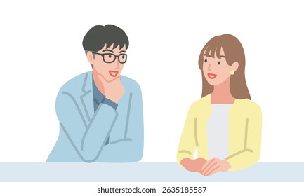 Young men and women having a conversation