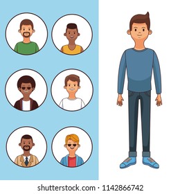Young mens cartoon