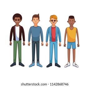 Young mens cartoon