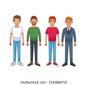 Young mens cartoon