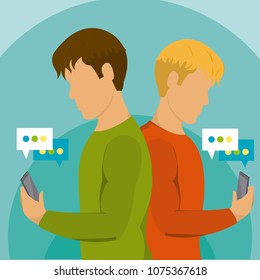 Young mens using smartphone