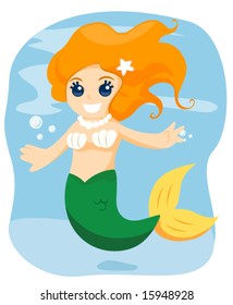 Young Mermaid - Vector