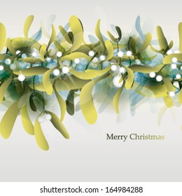 Young Mistletoe / Seamless horizontal pattern or Christmas card