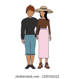Young model couple
