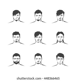 Young modern man. Seth hairstyles. Vector.
