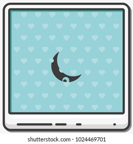 Young moon flat vector icon.