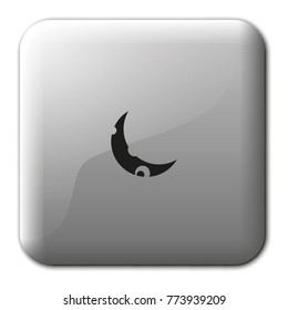 Young moon flat vector icon.