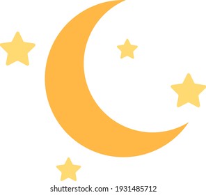 Young moon, illustration, vector on white background.