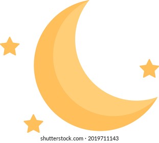Luna joven, ilustración, vector sobre fondo blanco.
