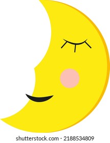 Luna joven, ilustración, vector sobre fondo blanco.