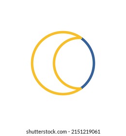 Young Moon isolated vector icon. Meteorology sign. Graph symbol for travel, tourism and weather web site and apps design, logo, app, UI