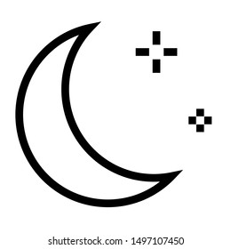 young moon thin line vector icon