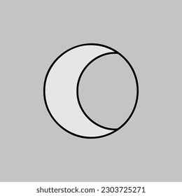 Young Moon vector grayscale icon. Meteorology sign. Graph symbol for travel, tourism and weather web site and apps design, logo, app, UI