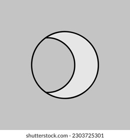 Young Moon vector grayscale icon. Meteorology sign. Graph symbol for travel, tourism and weather web site and apps design, logo, app, UI