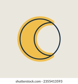 Young Moon vector icon. Meteorology sign. Graph symbol for travel, tourism and weather web site and apps design, logo, app, UI