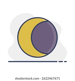 Young Moon vector icon. Meteorology sign. Graph symbol for travel, tourism and weather web site and apps design, logo, app, UI