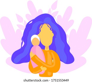 
Young mother with a baby in her arms