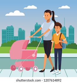 young mother cartoon