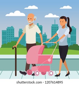 young mother cartoon