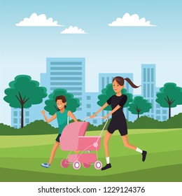 young mother cartoon