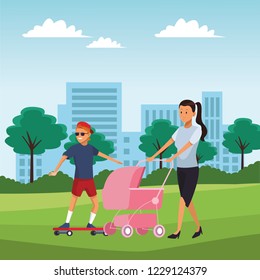 young mother cartoon