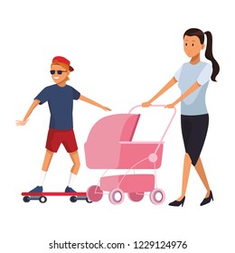 young mother cartoon