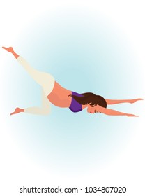 Young mother exercising during pregnancy