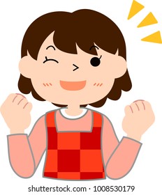 young mother Fine.eps vector illustration.