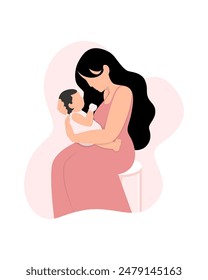 Young mother holding her child