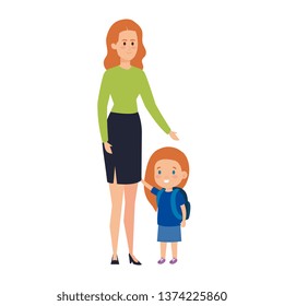 young mother with little daughter