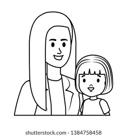 young mother with little daughter