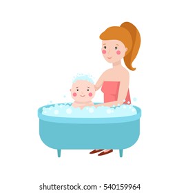 Young mother vector character