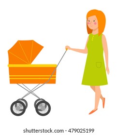 Young mother vector character and young mother happy parent