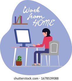 Young mother working from home