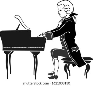 Young Mozart Plays A Piano Concert