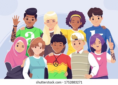 Family Social Concept Arab Person Generations Stock Vector (Royalty ...