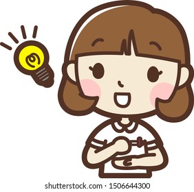Young nurse, Flash. vector illustration. Isolated on white background.