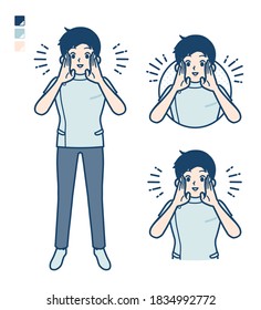 A young nurse man with Calling out loud images.
It's vector art so it's easy to edit.
