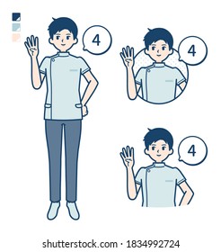 A young nurse man with Counting as 4 images.
It's vector art so it's easy to edit.

