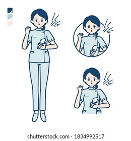 A young nurse woman with Holding a smartphone and anger images.
It's vector art so it's easy to edit.
