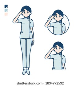 A Young Nurse Woman With Salute Images.
It's Vector Art So It's Easy To Edit.
