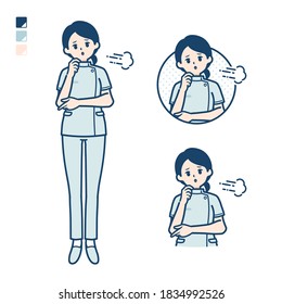 A young nurse woman with Sighing images.
It's vector art so it's easy to edit.
