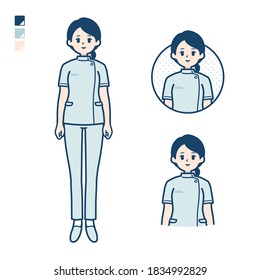 A young nurse woman with Smiling images.
It's vector art so it's easy to edit.
