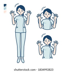 A young nurse woman with surprised images.
It's vector art so it's easy to edit.
