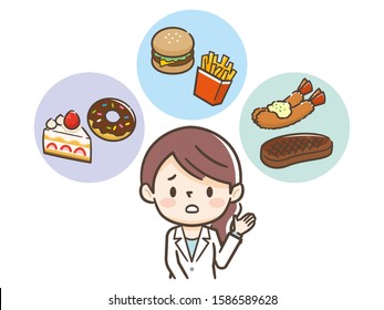 Young nutritionist woman, Review of eating habits