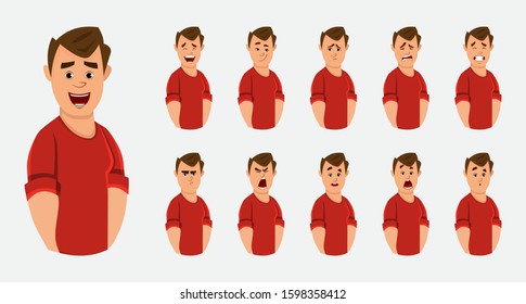 young office worker character with different facial expression or emotion for your design, motion or animation.
